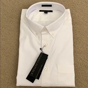 NWT BananaRepublic Mens White Dress Shirt (Size L)